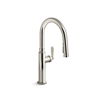 Kohler Pull-Down Kitchen Faucet With 3-Function Sprayhead in Vibrant Polished Nickel 28358-SN